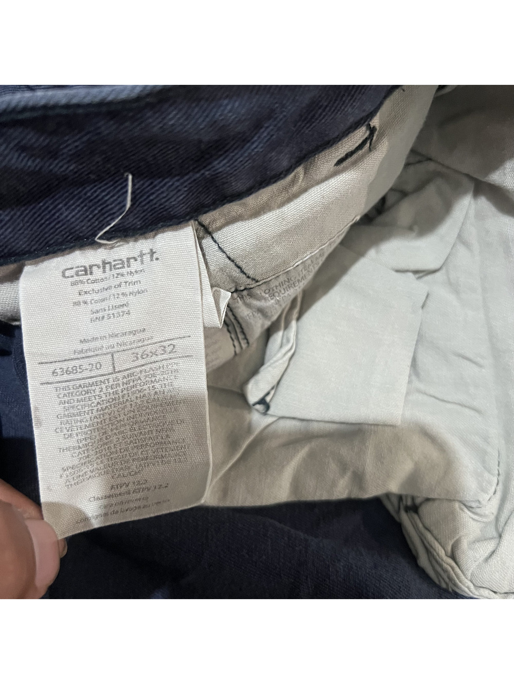 Carhartt FR Flame Resistant HiVis Reflective Workwear Navy Pants 63685-20 36x32 - Picture 4 of 7